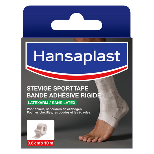 Hansaplast Sport tape, 3.75cm x 10m roll, durable adhesive sports tape for athletic support and injury prevention