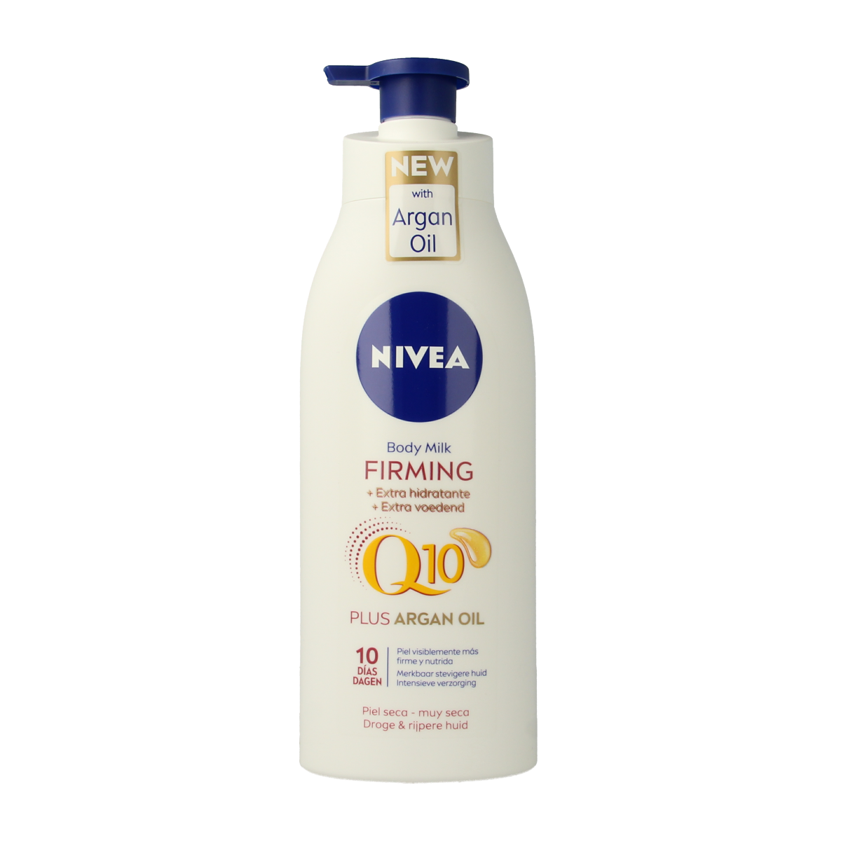 Nivea Body Milk Q10 Plus with Argan Oil in 400ml bottle, hydrating body moisturizer for smooth skin.