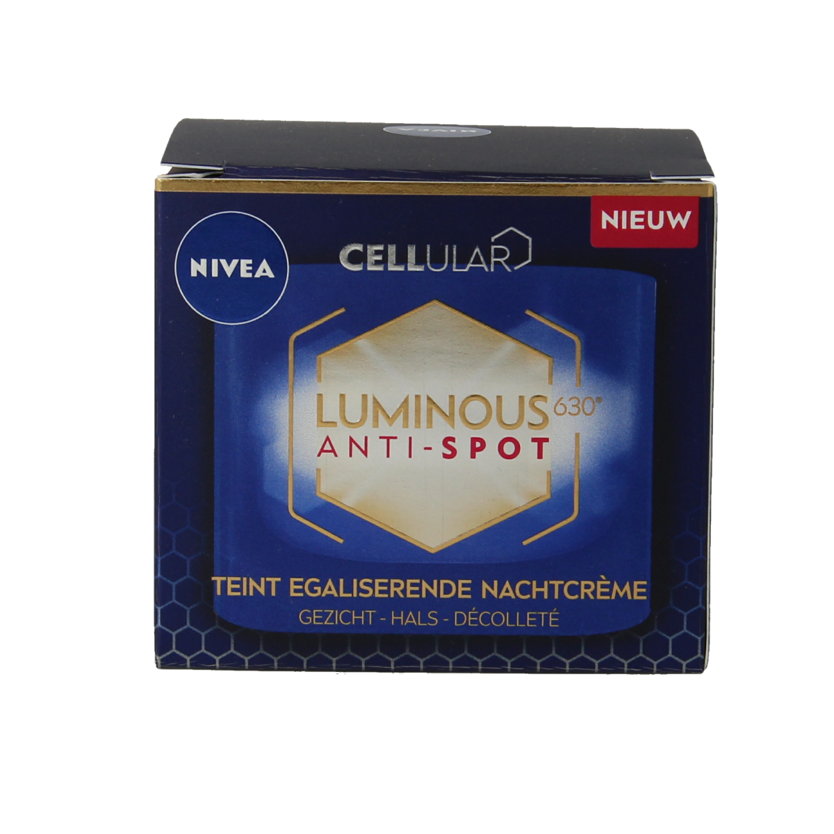 Nivea Cellular anti-spot night face cream in 50ml jar, showing the product container and label for skincare.
