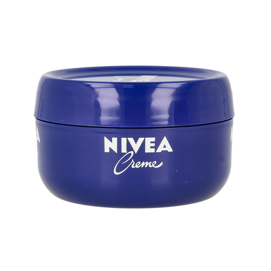 Nivea Creme body moisturizer in 200ml jar, smooth cream with Nivea branding, suitable for nourishing skin care.