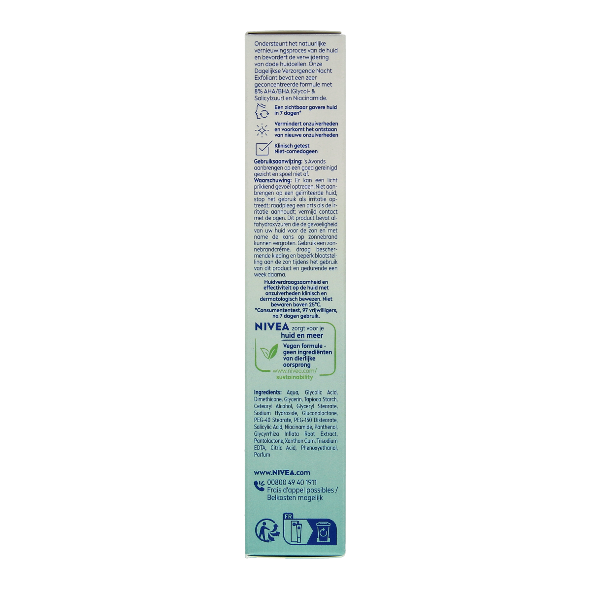 Nivea Derma Skin Clear Night facial skincare product in a 40ml bottle, designed for nighttime skin care.