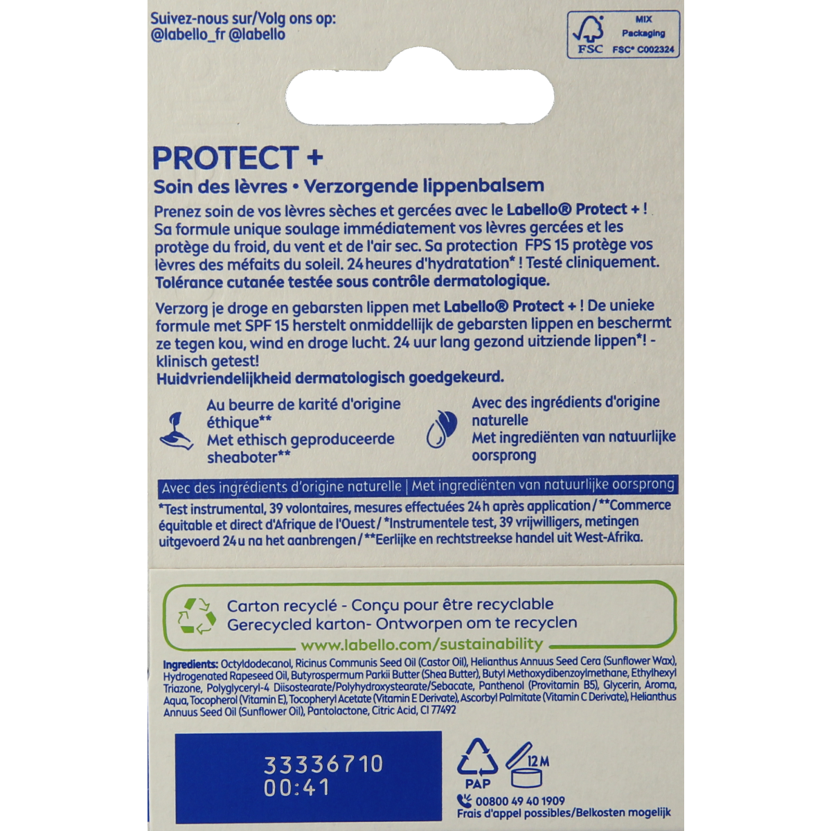 Labello Med Repair blister lip care tube, 4.80 grams, designed for repairing and soothing damaged lips with nourishing ingredients.