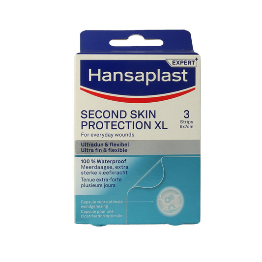 Hansaplast Second Skin Protection XL adhesive bandages and tape, 3-pack for wound coverage and skin protection