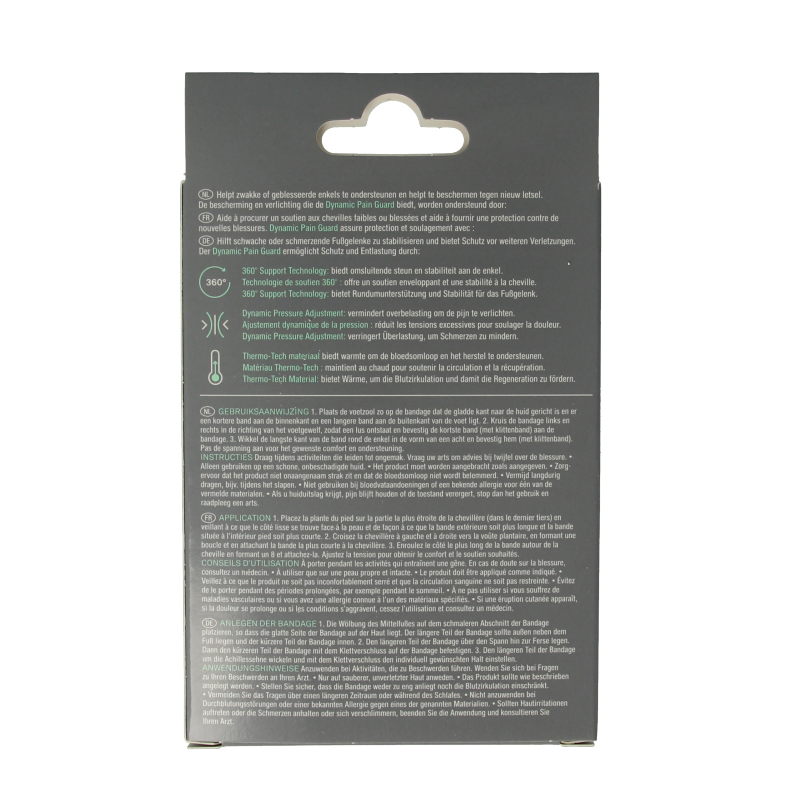 Hansaplast Sport adjustable ankle bandage for support and compression, shown in a natural pose on a white background.