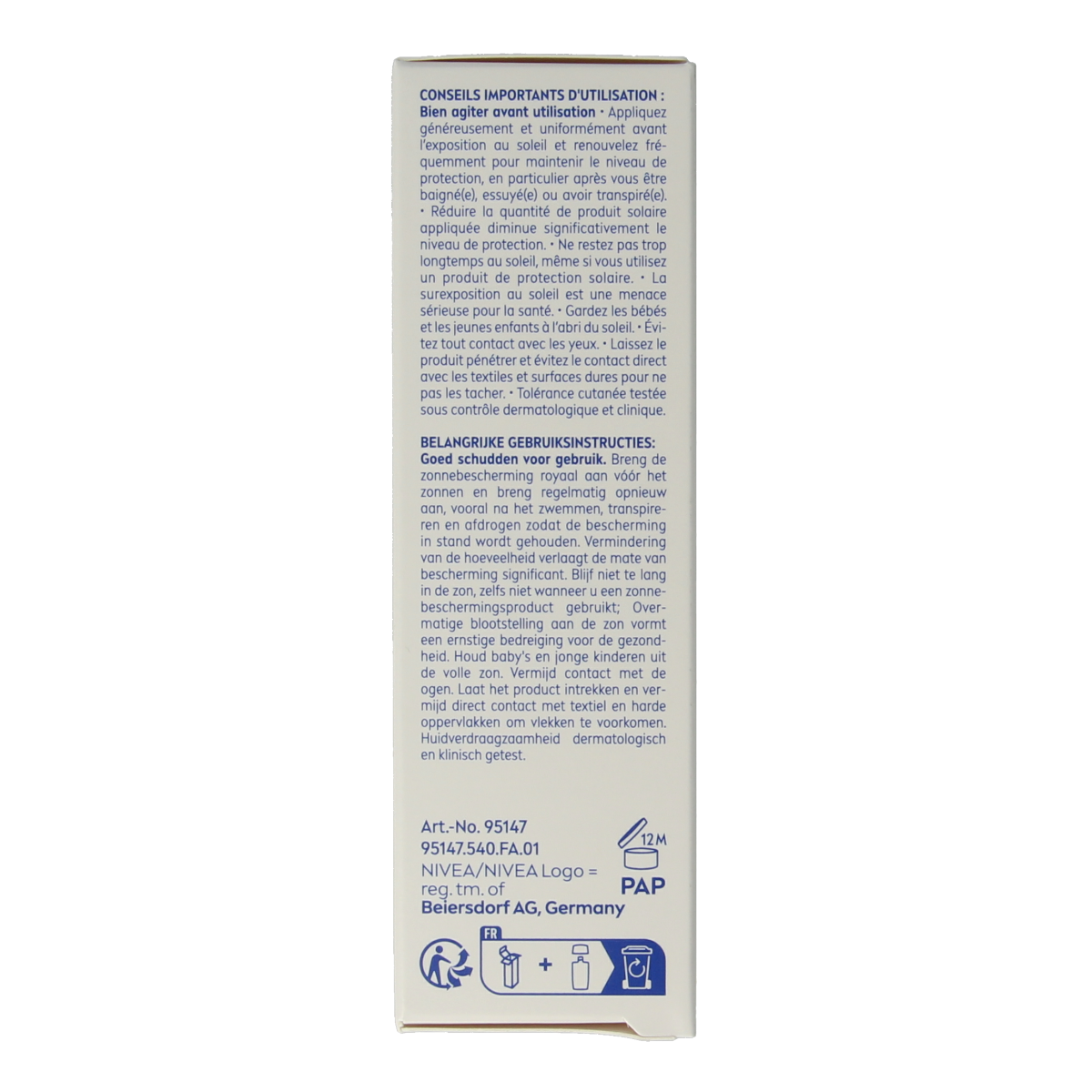 Nivea Sun face blemish control SPF50+ sunscreen tube, 40ml, with broad-spectrum protection for sensitive skin.