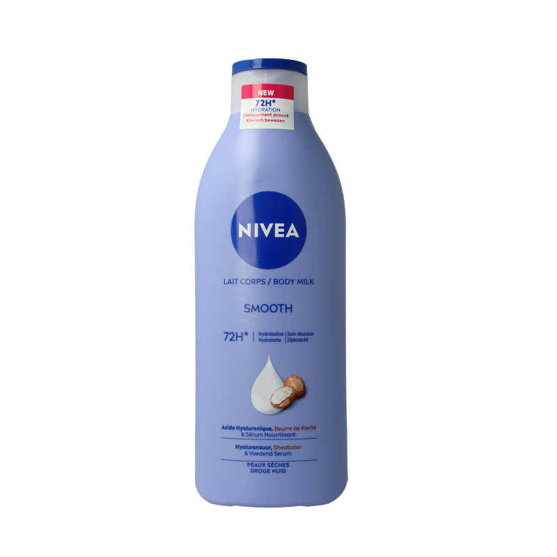 Nivea Bodymilk zijdezacht in 400ml bottle, moisturizing body care product with smooth, creamy texture for soft skin