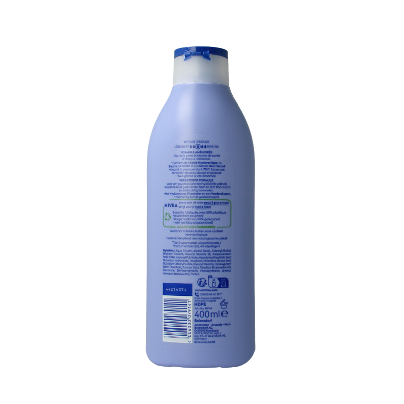 Nivea Bodymilk zijdezacht body lotion in a 400ml bottle, smooth and nourishing body care product from Nivea.