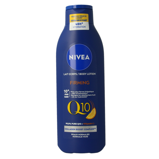 Nivea Bodymilk Q10 verstevigend body lotion in 250ml bottle, smooth and nourishing body care product.