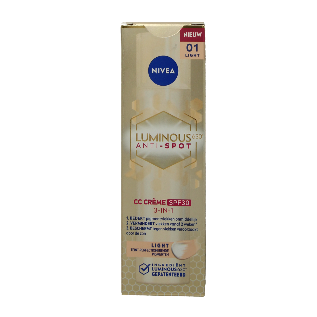 Nivea Cellular Luminous 630 facial fluid with SPF30 in 40ml, light skincare product for radiant skin, shown in the image.