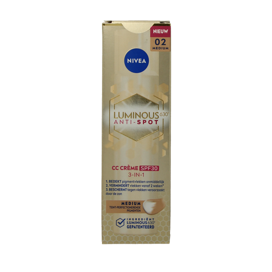 Nivea Cellular Luminous 630 facial fluid with SPF 30, medium coverage, 40ml, for glowing skin and sun protection