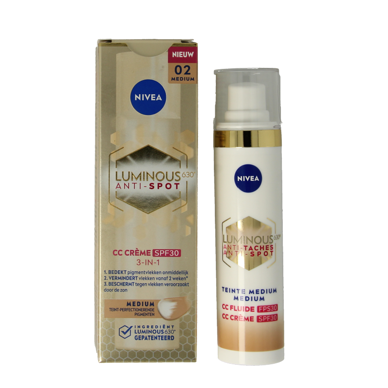 Nivea Cellular Luminous 630 facial fluid with SPF30, 40ml, moisturizing skincare for radiant skin