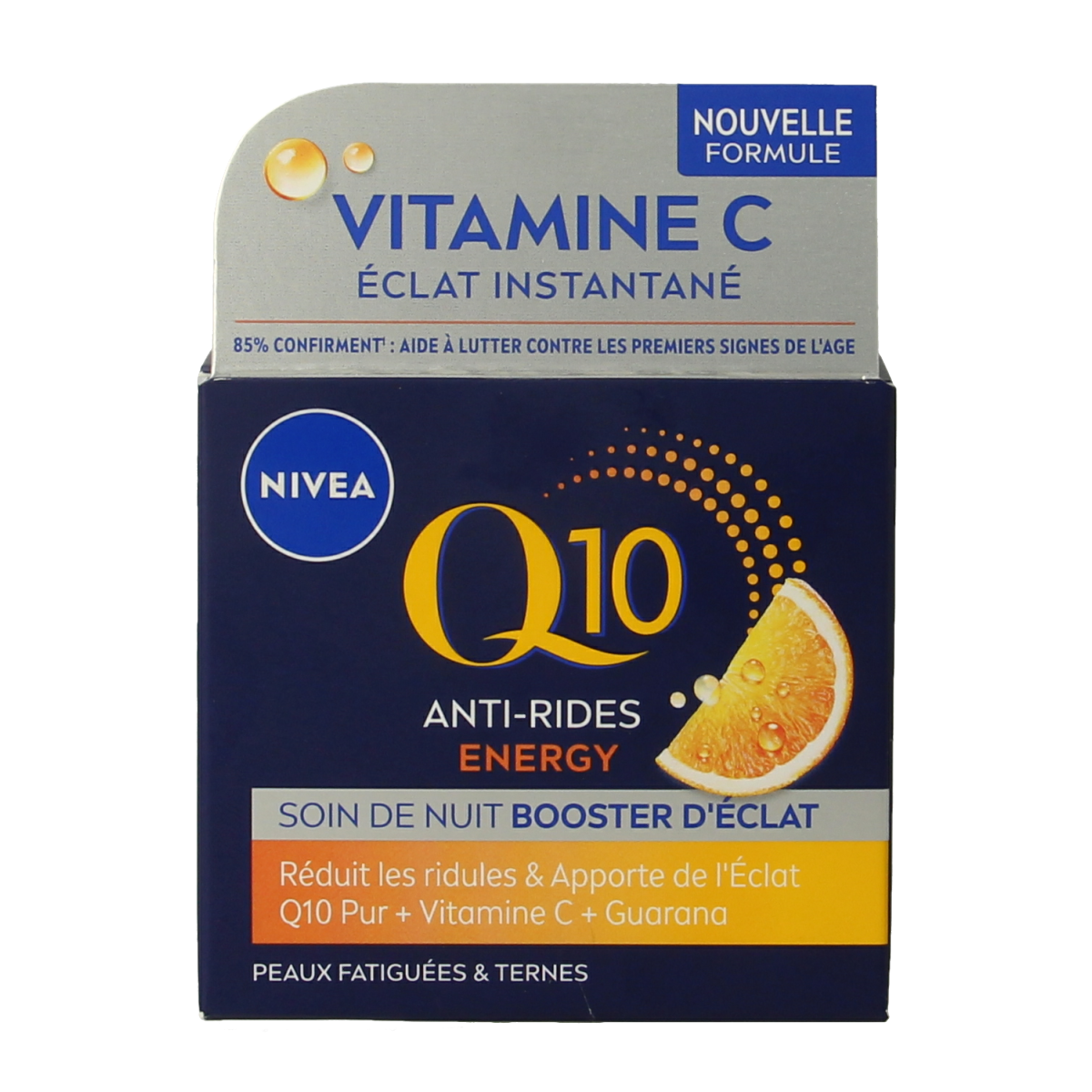 Nivea Q10 Energy Nachtcrème anti-rimpel gezichtsverzorging in 50ml jar, nourishing anti-aging night cream with Q10 active.