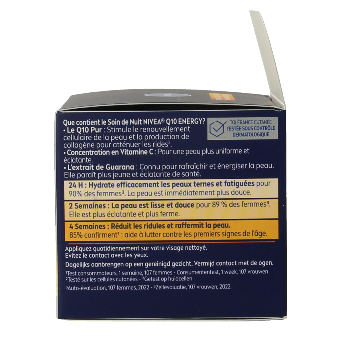 Nivea Q10 Energy Nachtcreme anti-rimpel gezichtsverzorging in 50ml container, designed to reduce wrinkles and rejuvenate skin.