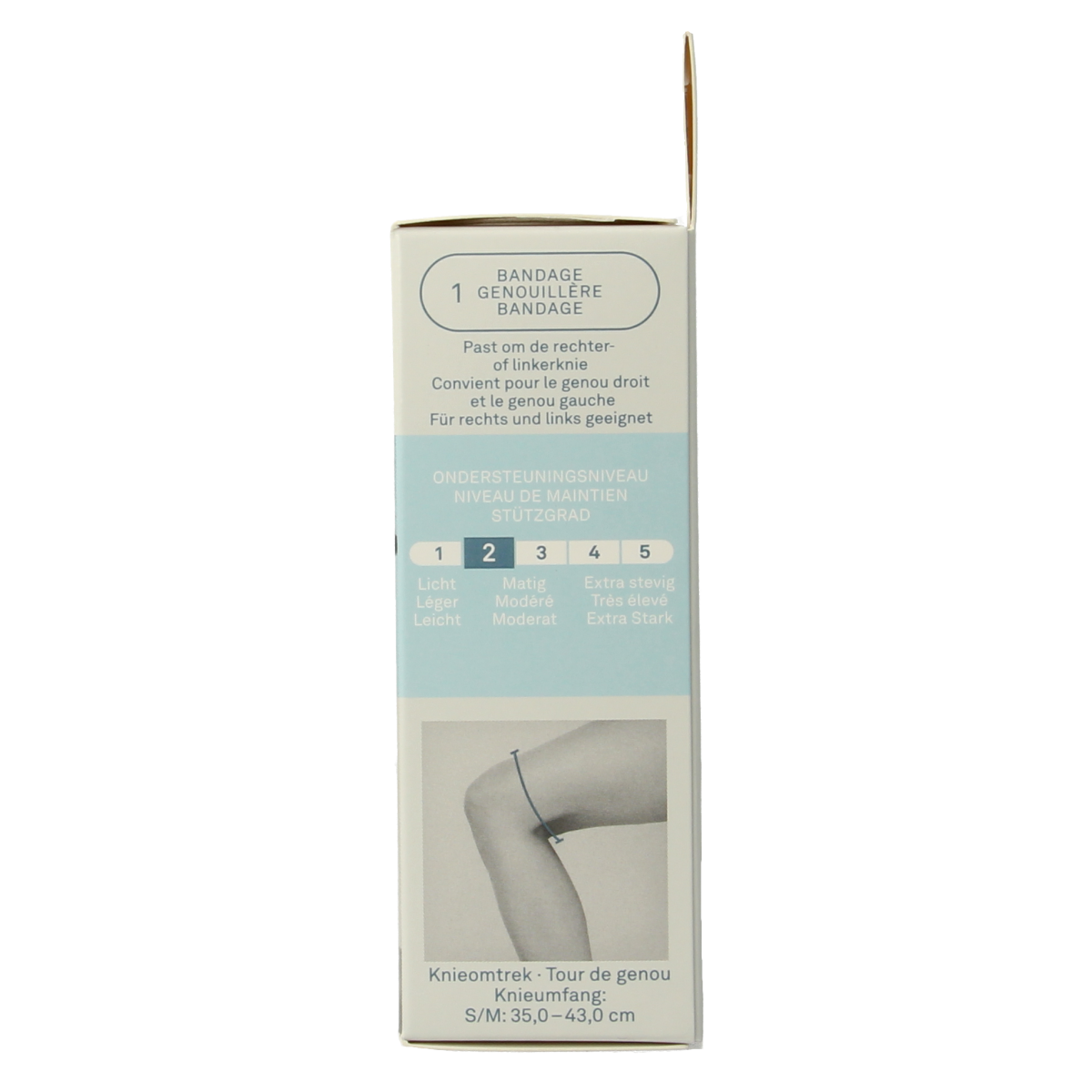 Hansaplast Sport knee bandage in size S/M, providing support and compression for athletic or injury recovery.