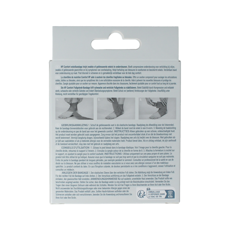 Hansaplast Sport ankle bandage in size S/M, designed for support and stability during physical activity, shown on a white background.