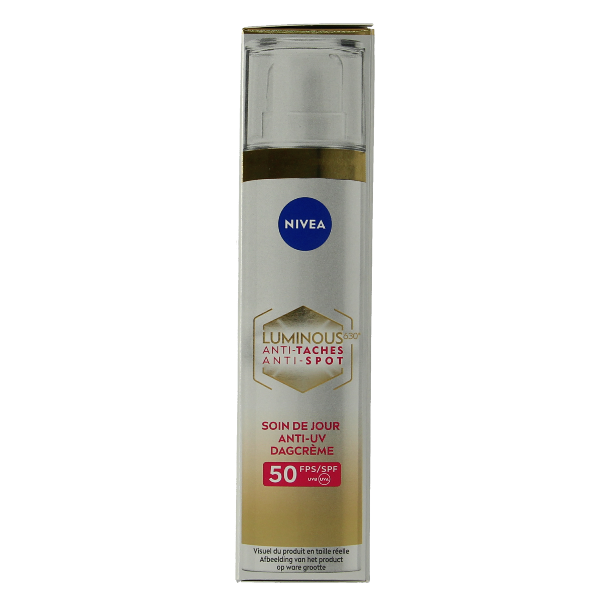 Nivea Cellular Luminous 630 day cream for facial skincare in a 40ml jar with a white and blue design.