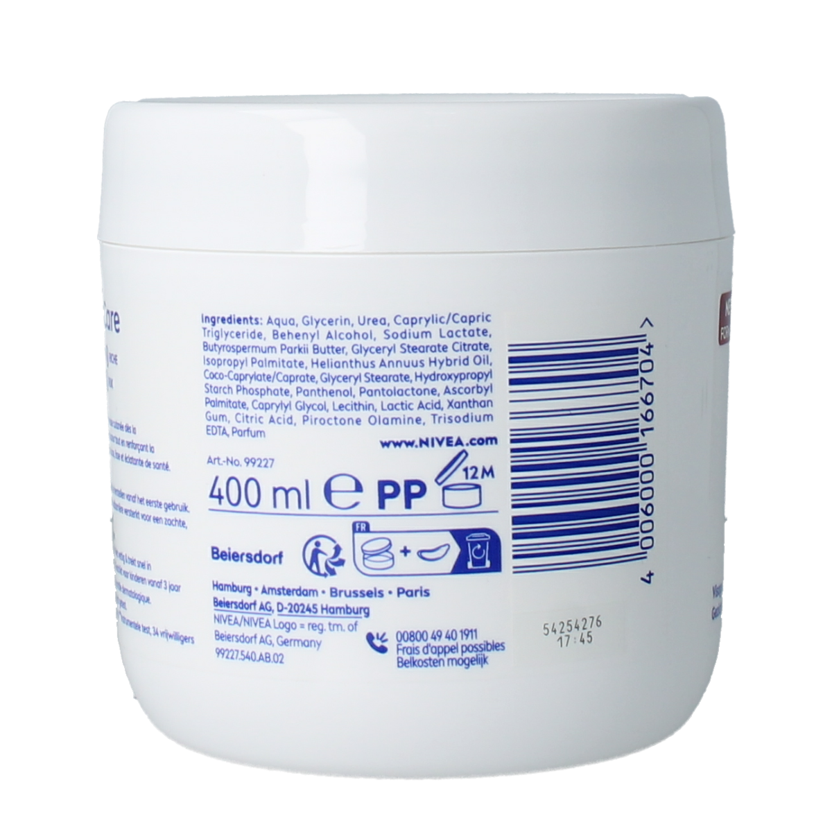 Nivea Body Repair & Care Urea Creme in 400ml container, moisturizing body lotion for dry skin, Nivea skincare product