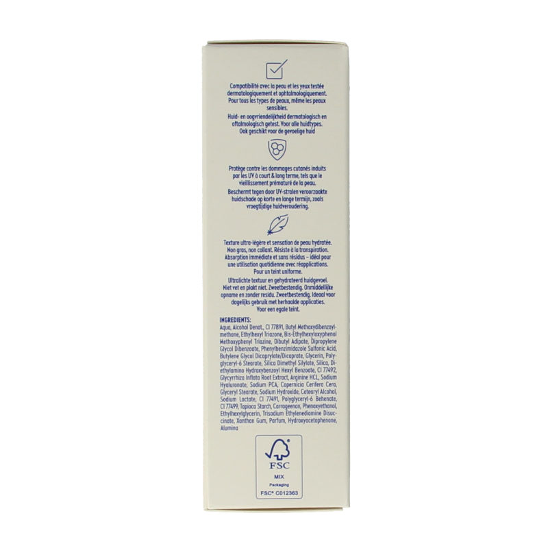 Nivea Sun face daily fluid SPF50 tint medium in 40ml tube, sun protection product with tinted formula for facial skin.
