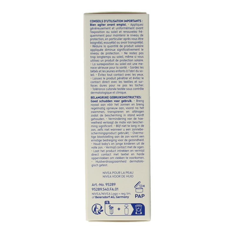 Nivea Sun face daily fluid SPF50 tint medium in 40ml tube, providing sun protection and a natural tint for the face.