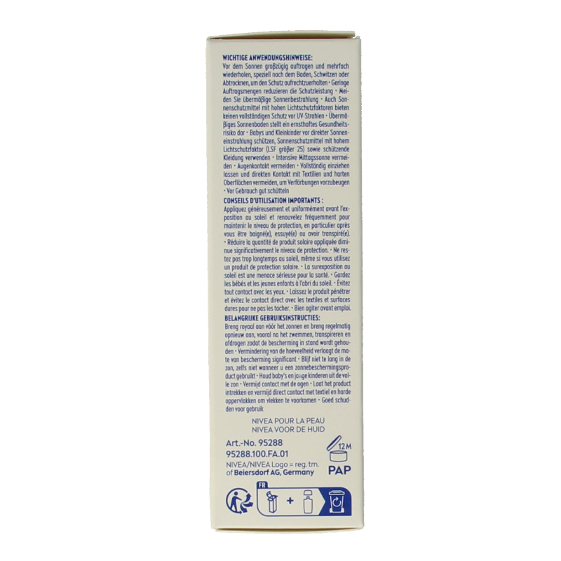 Nivea Sun face daily fluid SPF50 tint light in 40ml bottle with light tinted formula for sun protection and skin care.