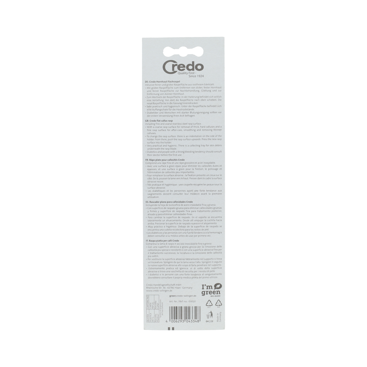 Close-up of Credo Credo eeltrasp apricot manicure and pedicure instrument on a white background.