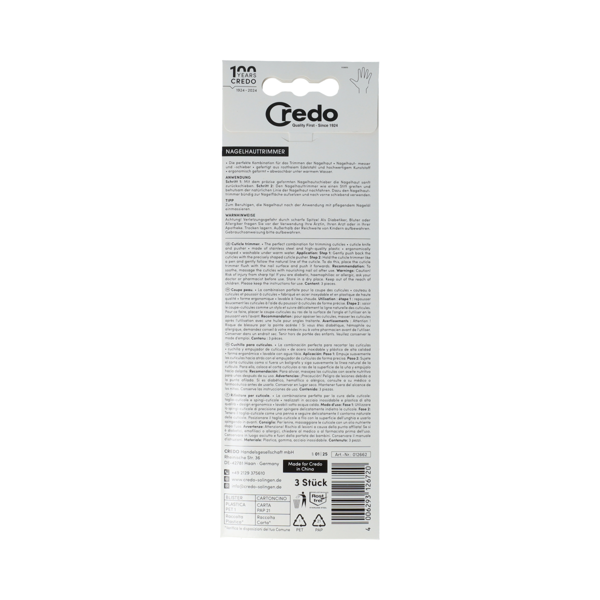 Credo Pop Art nagelhuid trimmer 1.00 Stuks