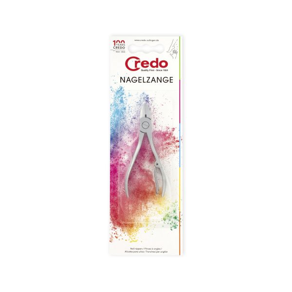 Credo 10cm manicure and pedicure nail scissors, stainless steel, compact tool for precise nail trimming.