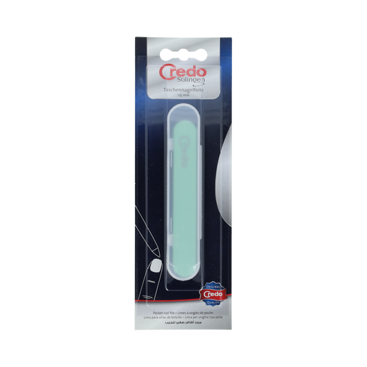 Credo tasnagelvijl in etui, 125mm manicure and pedicure tool, compact and portable nail file in a protective case