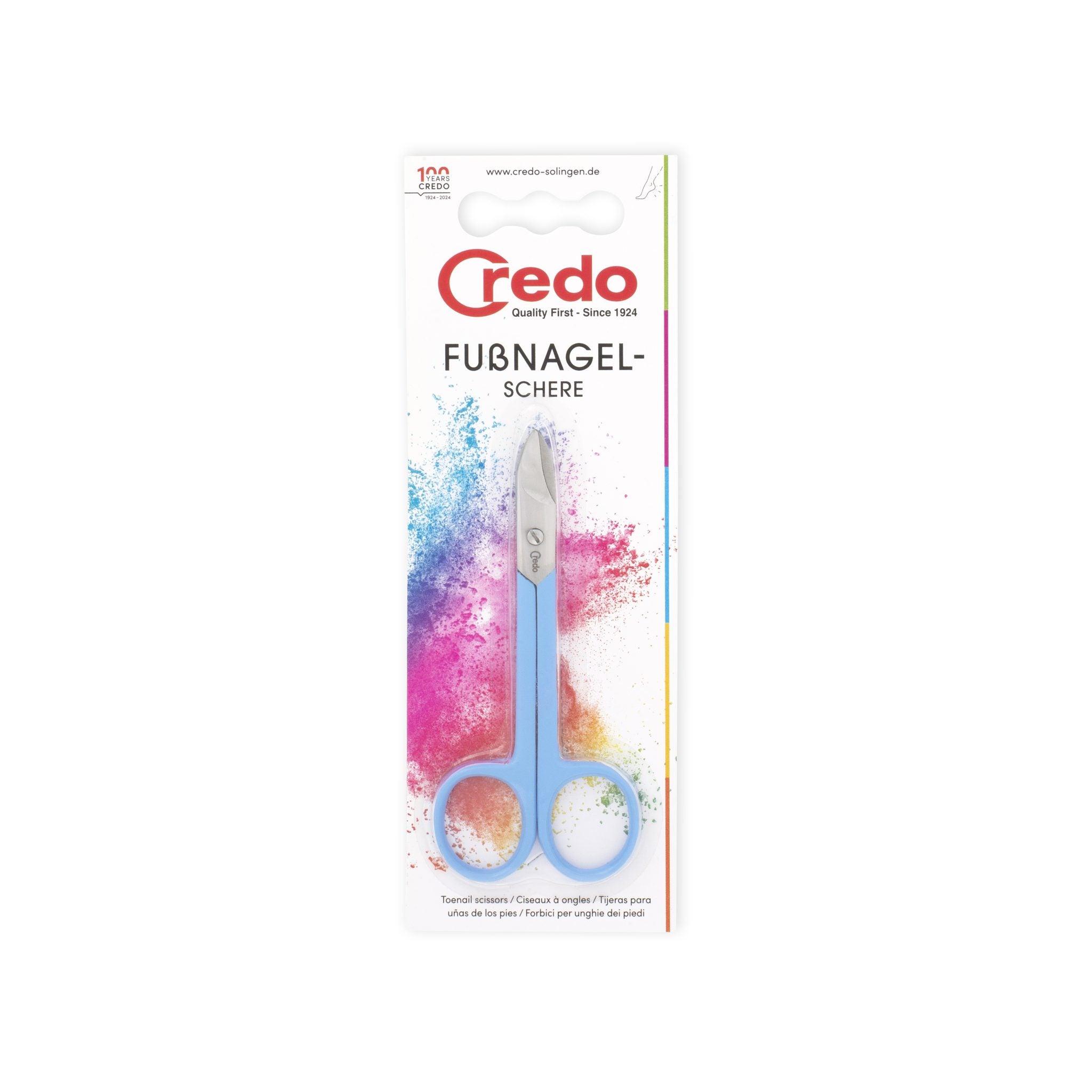 Credo Pop Art pedicure toenail scissors, manicure and pedicure instrument, stainless steel, compact design, for precise toenail trimming