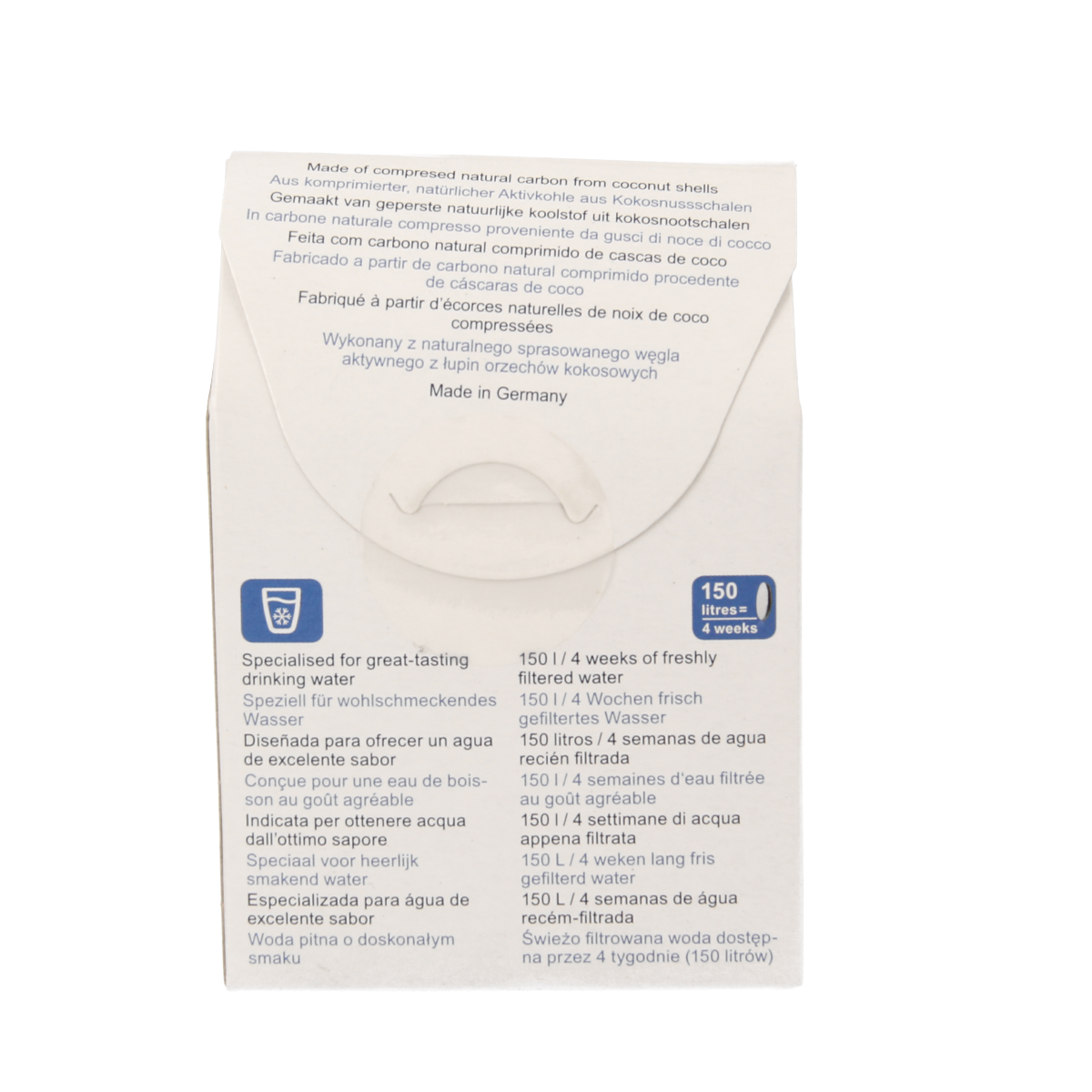 Brita MicroDisc water filter cartridges in a 3-pack, designed for kitchen and table use, compatible with Brita water filtration systems.