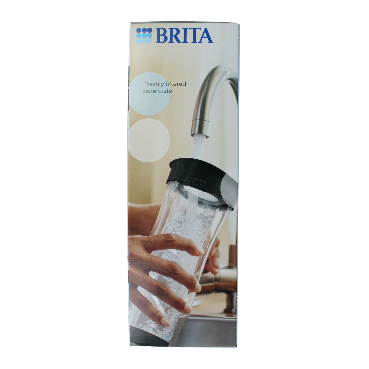 Brita Fresh Black water filter jug for cooking and dining, 1 liter capacity, with black design for clean drinking water.