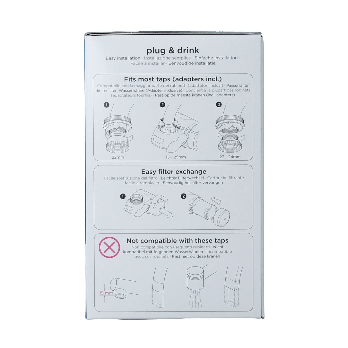 Brita ON TAP Pro V-MF water filter system for kitchen and dining, showing the filter unit and installation details.