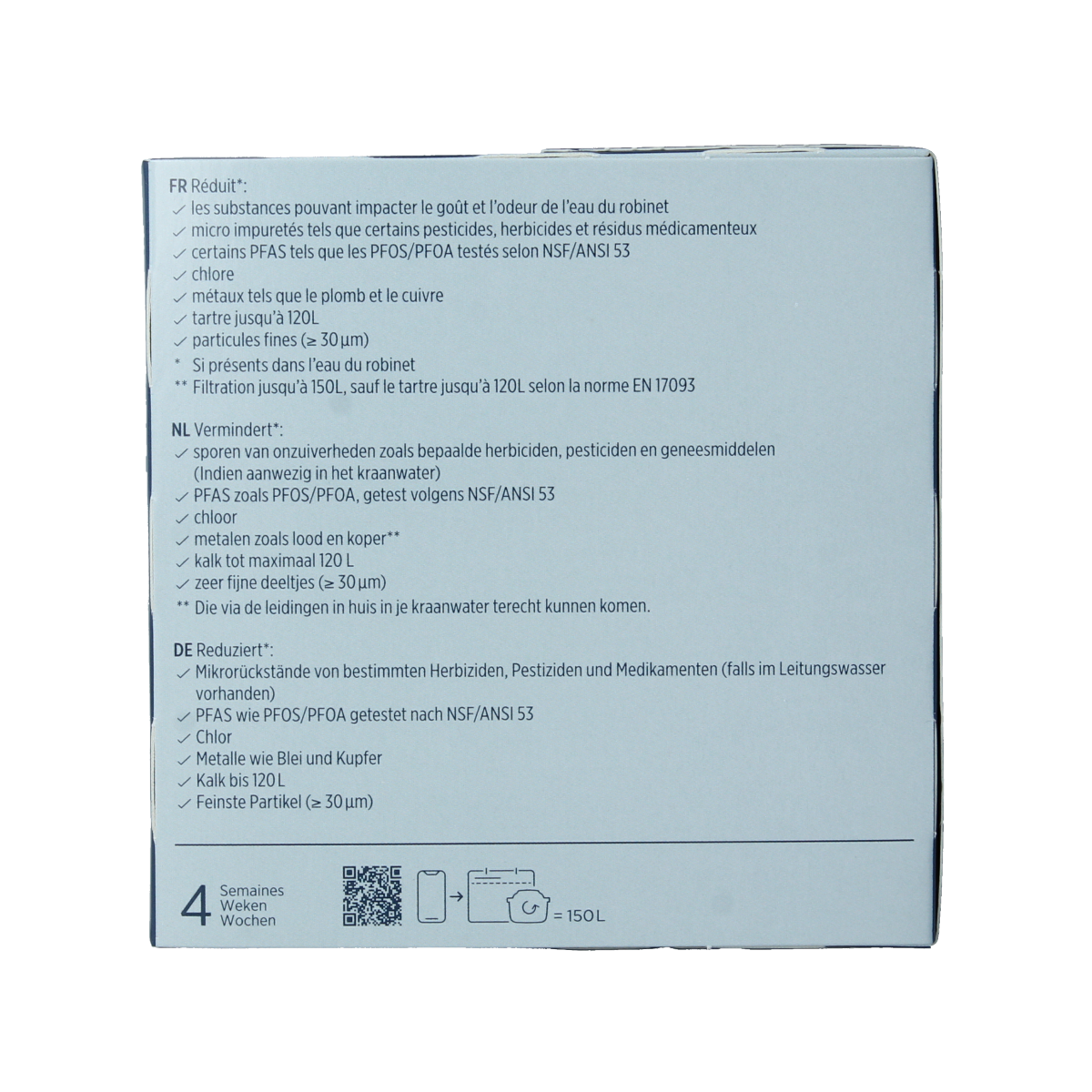 Brita MAXTRA PRO water filter cartridges for cooking and dining, four-pack, pure performance, suitable for water filtration systems.