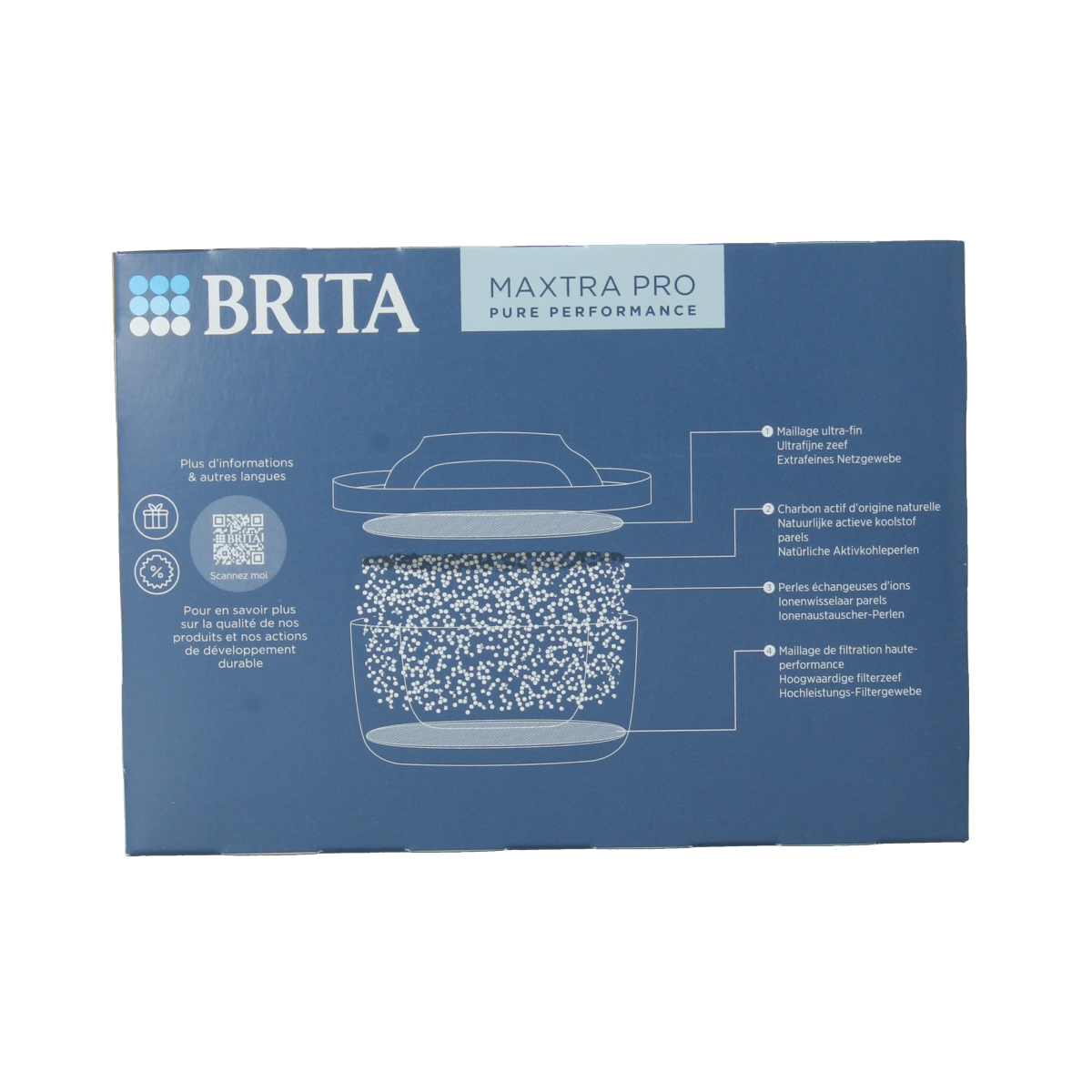 Brita MAXTRA PRO water filter cartridges for cooking and dining, set of 4, designed for pure water performance.