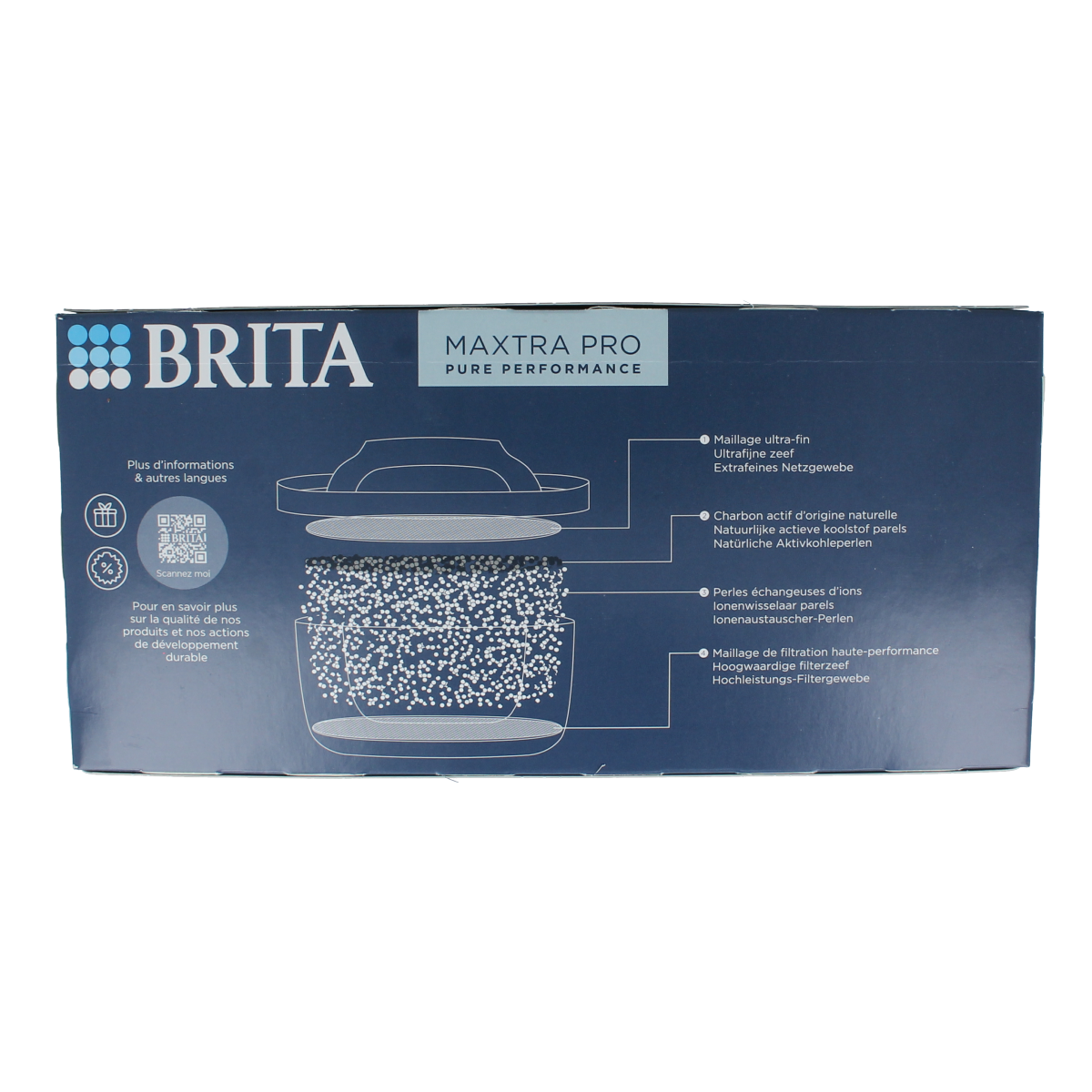 Brita MAXTRA PRO water filter cartridges for cooking and dining, set of 6, in packaging with brand logo visible.
