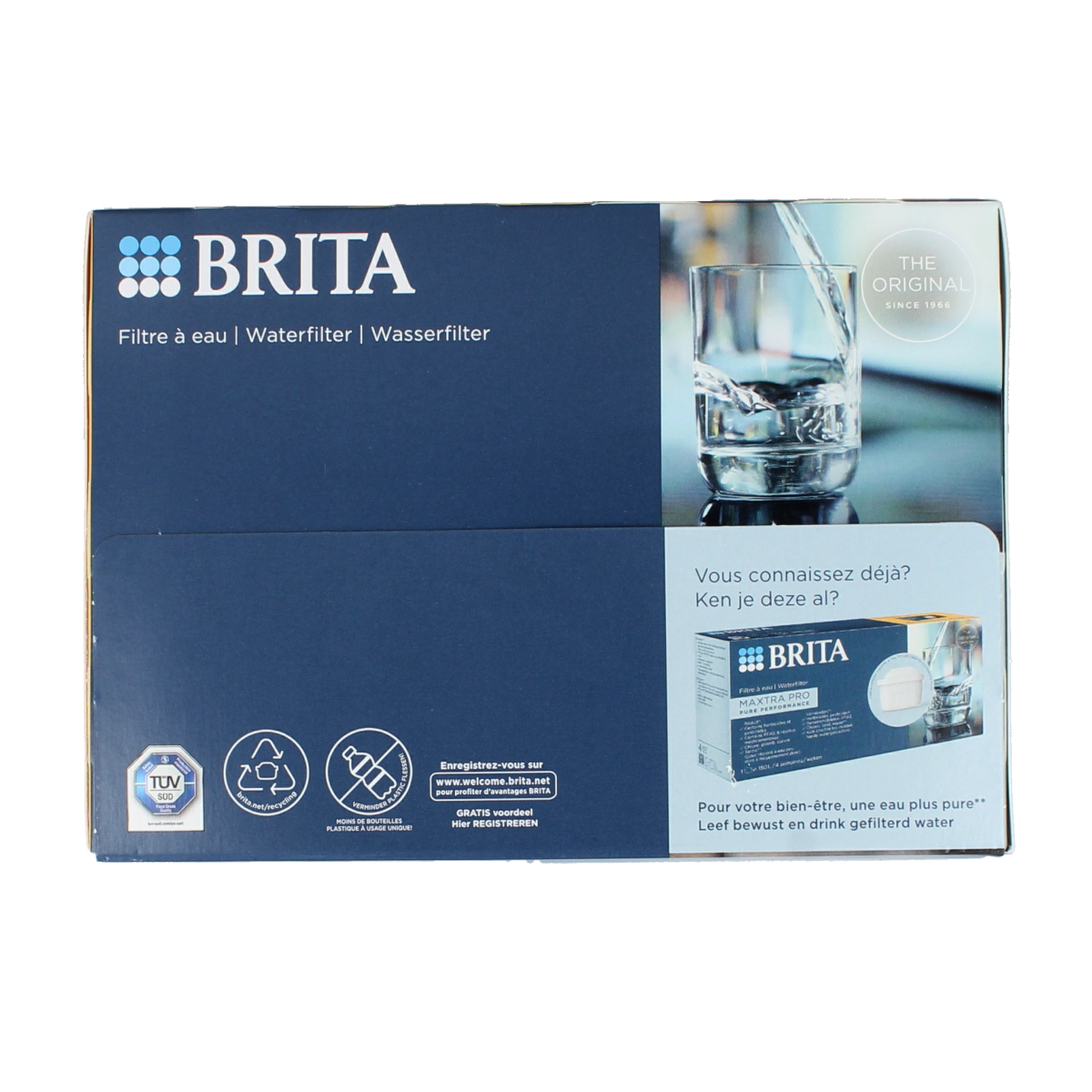Brita MAXTRA PRO Kalk Expert water filter cartridges, 4-pack for cooking and dining, designed to reduce limescale buildup.