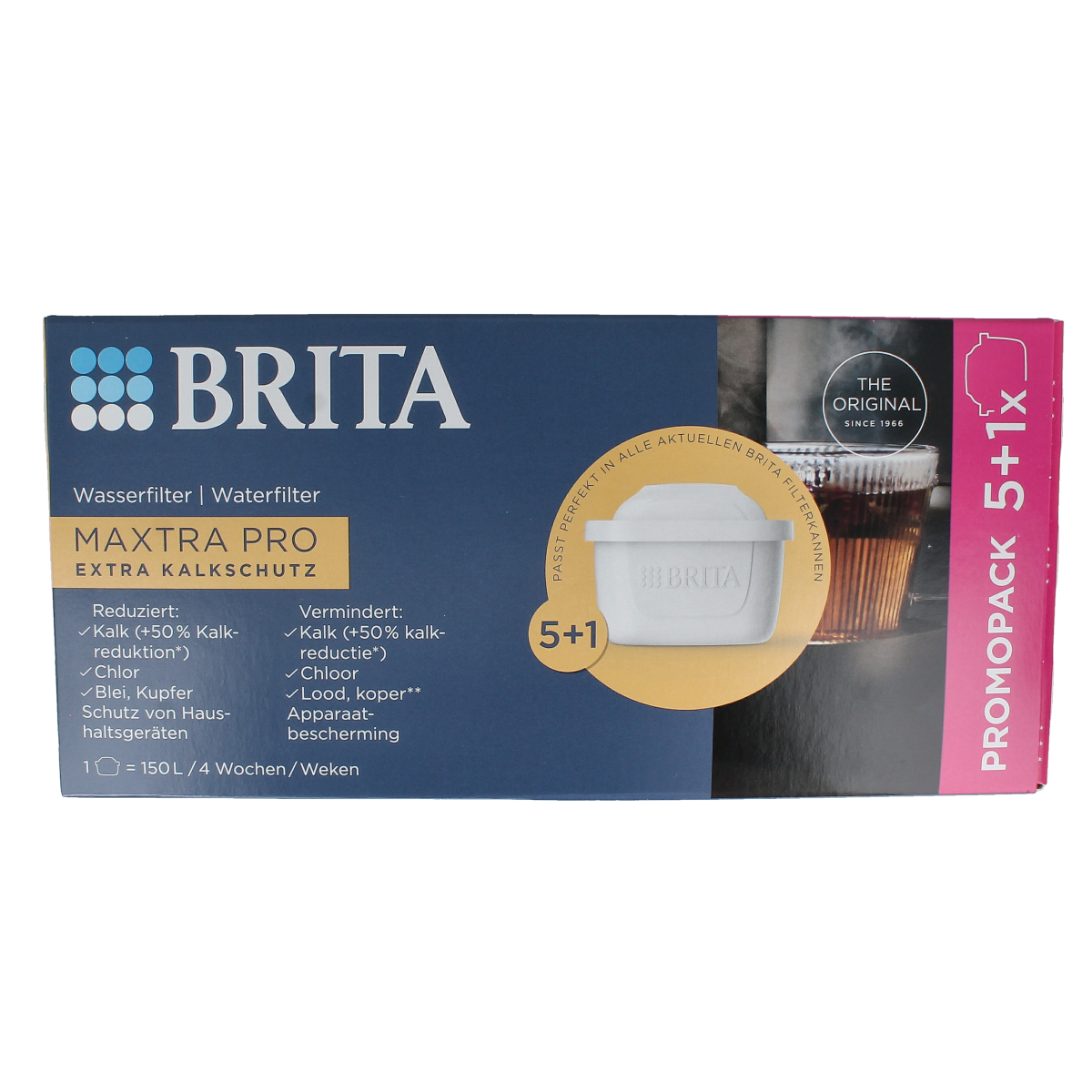 Brita MAXTRA PRO Kalk Expert water filter cartridges for cooking and dining, pack of 6 for improved water quality.