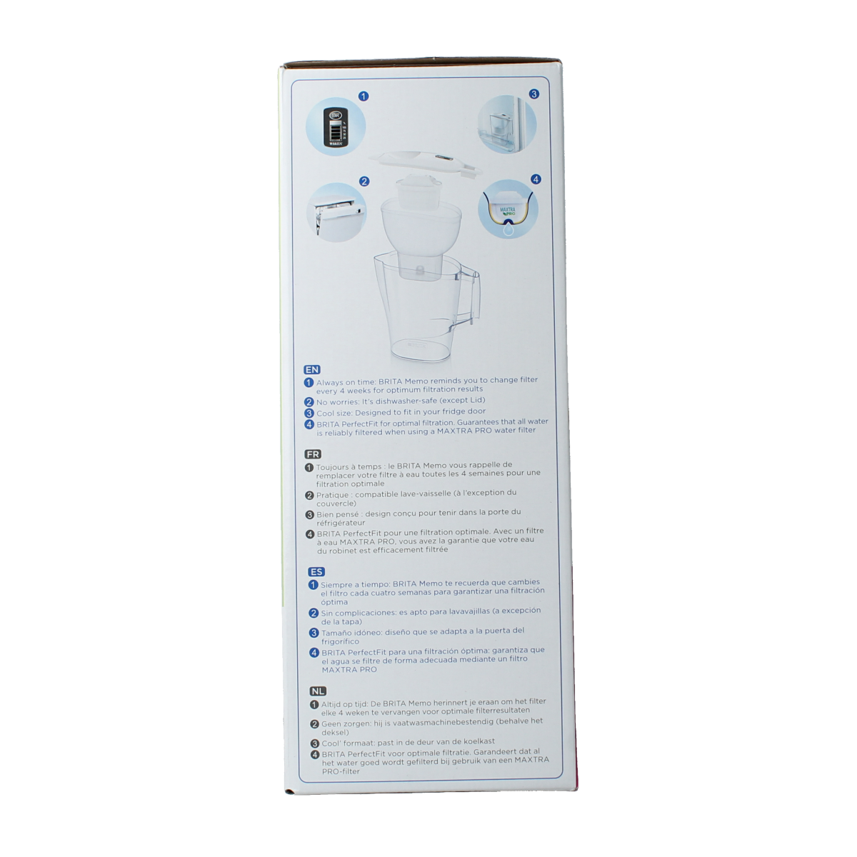 Brita Aluna Cool white water filter bundle with 2 MAXTRA PRO filters, ideal for cooking and dining, in a sleek design.