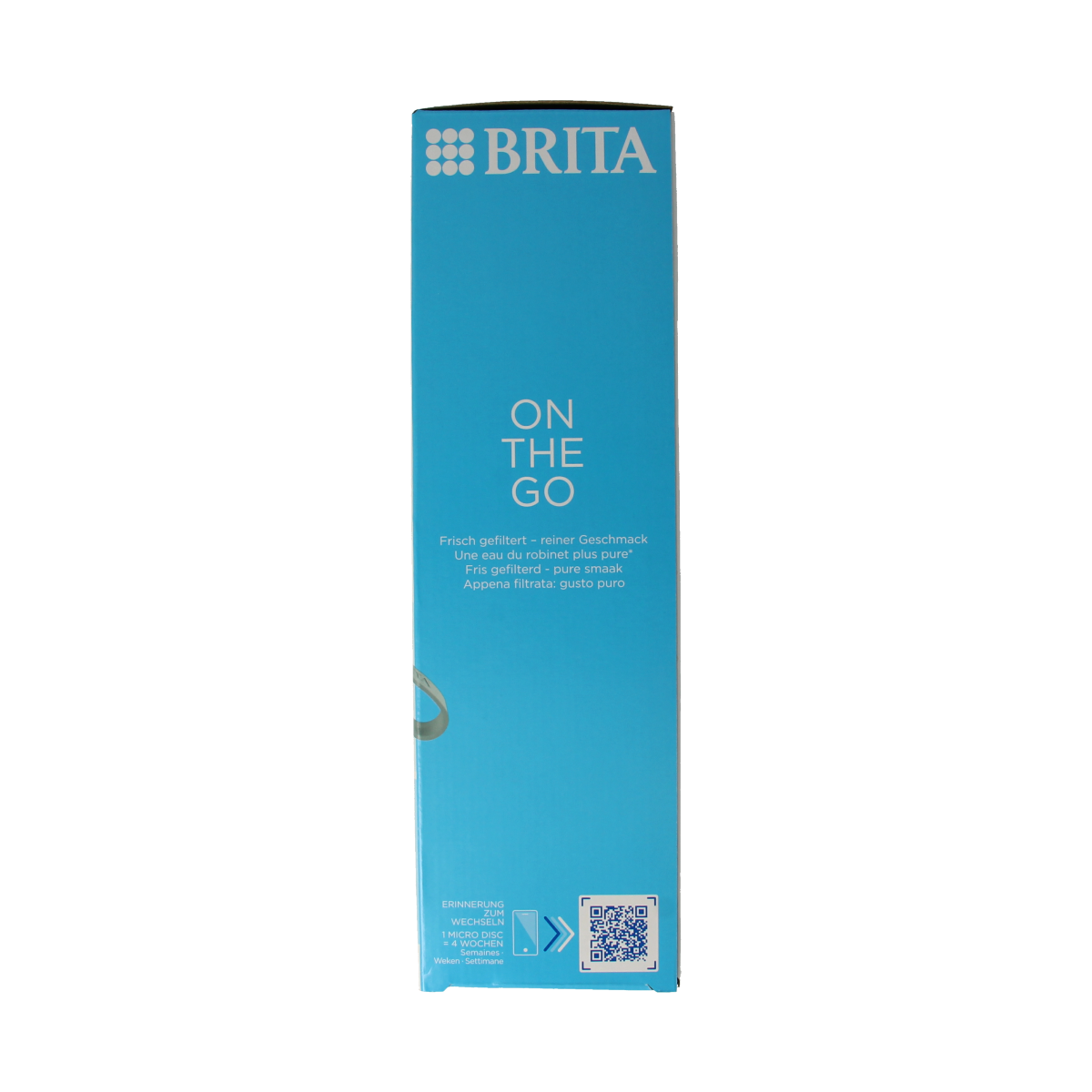 Brita Active dark green water filter bottles, 3-pack, for cooking and dining, with Brita branding and visible filter components.