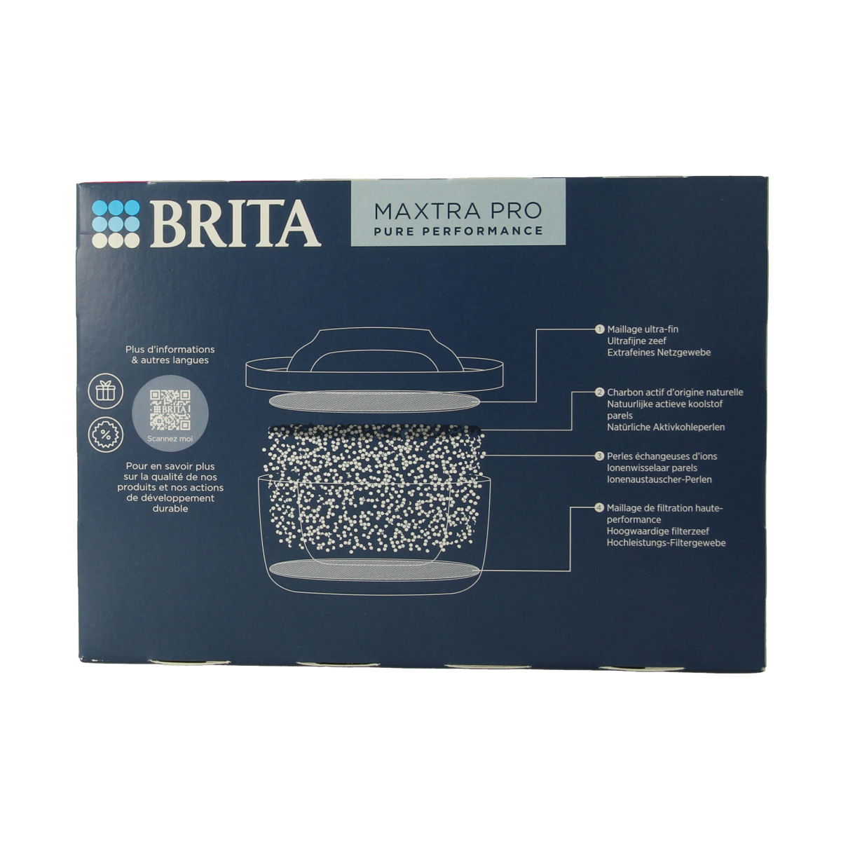Brita MAXTRA PRO water filter cartridges for cooking and dining, 4-pack of pure performance filter replacements.