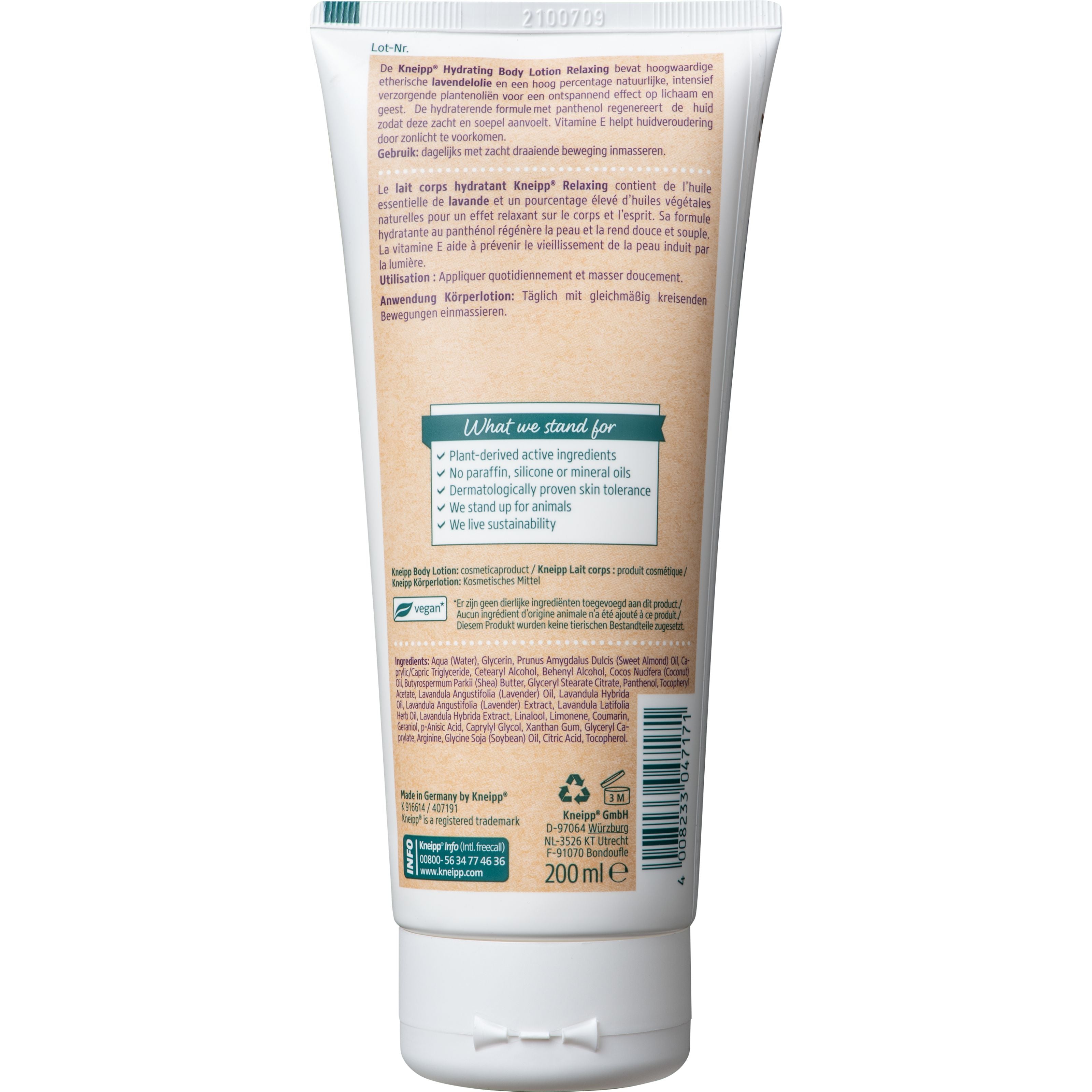 Kneipp Relaxing Lavender Hydrating Body Lotion 200ml, smooth lotion with lavender scent and moisturizing properties.