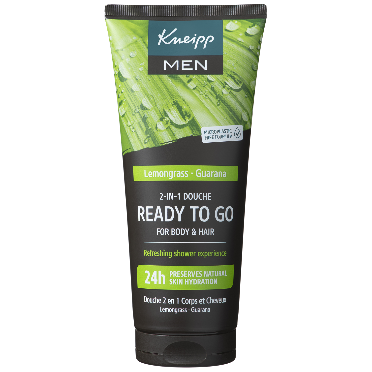 Kneipp 2-in-1 Men douchegel and shampoo bottle, 200ml, designed for quick and convenient personal care.