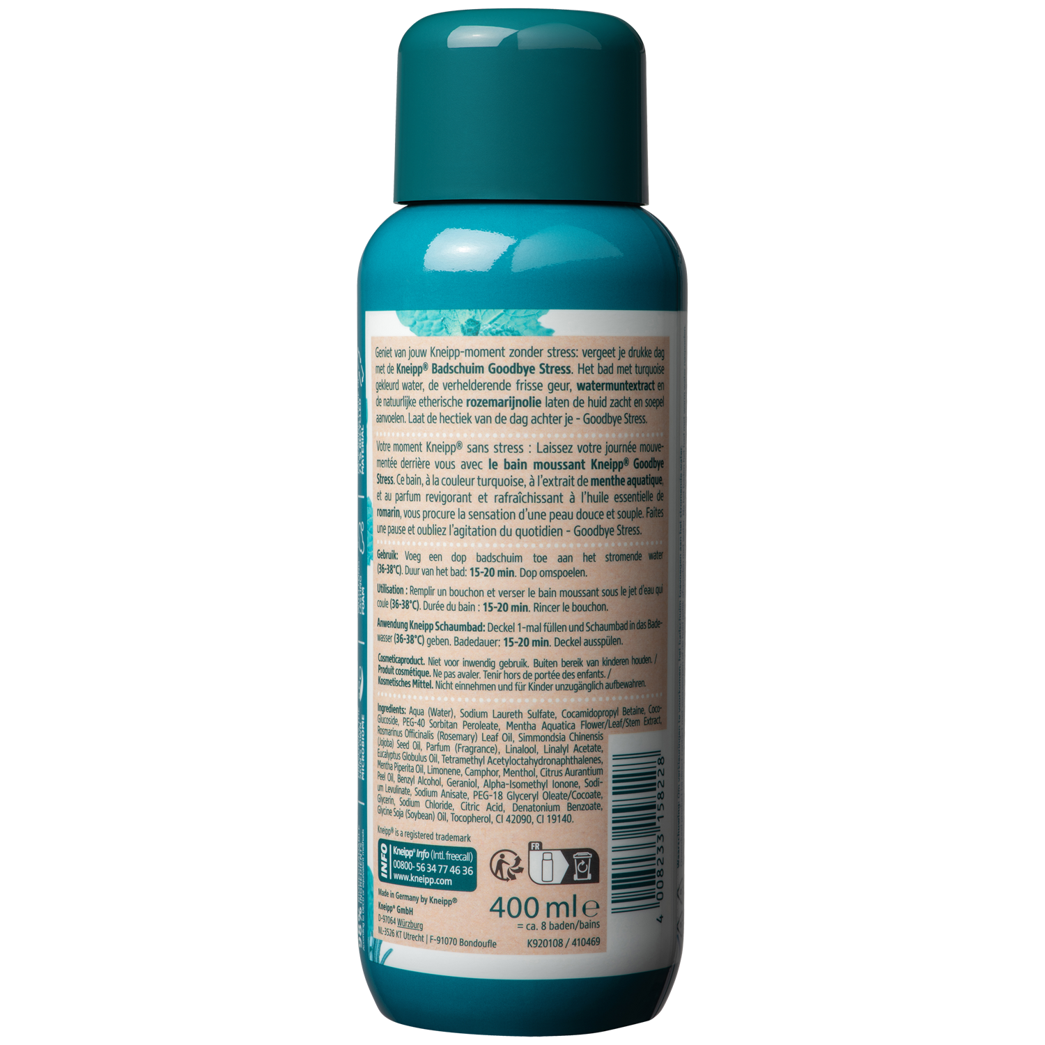 Kneipp Badschuim Goodbye Stress 400.00 Milliliter