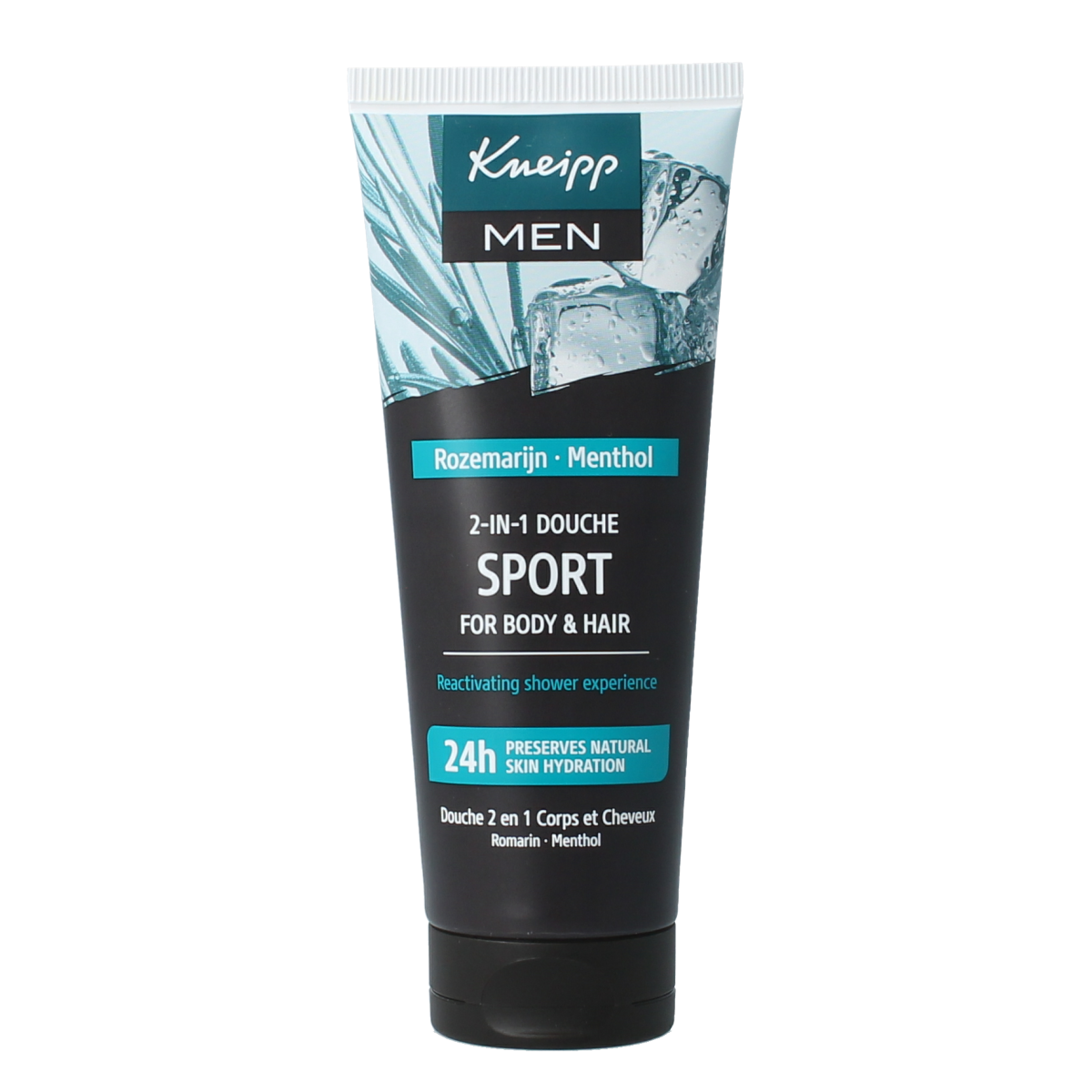 Kneipp Men 2-in-1 Sport Mini Shower Gel and Bad En Douche, 75ml, with refreshing scent and invigorating formula.