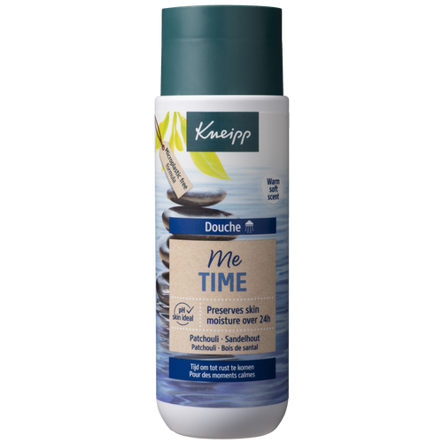 Kneipp Me Time douche 200ml bottle with soothing bath and shower gel in a clear plastic container.