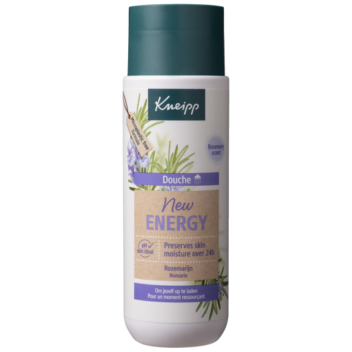 Kneipp New Energy douche bottle, 200ml, with refreshing shower gel for revitalizing skin and energizing shower experience