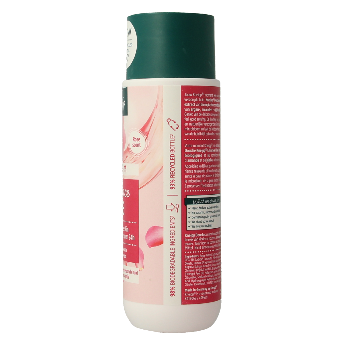 Kneipp Douche embrace life, 200ml, soothing shower gel in a white bottle with blue accents, suitable for daily use.