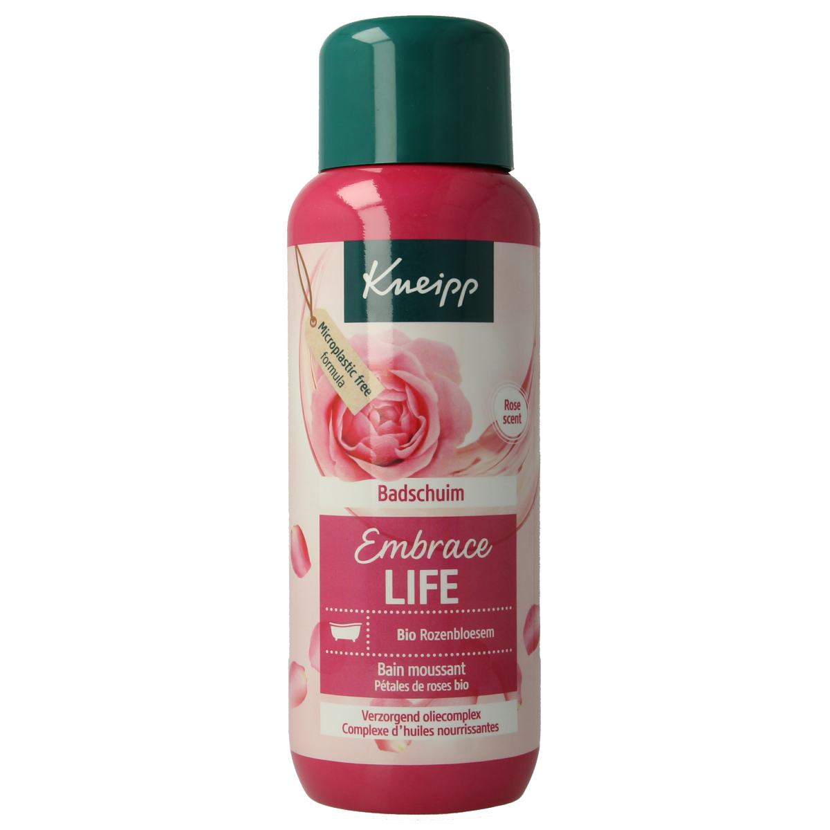 Kneipp Embrace Life bath and shower foam bottle, 400ml, with a natural herbal scent and gentle cleansing formulation.