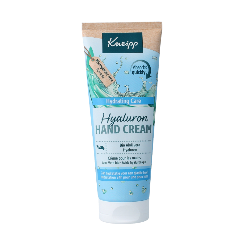 Kneipp Handcream hyaluron in 75ml tube, moisturizing hand care product with hyaluronic acid for smooth, soft hands.