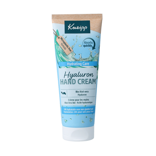 Kneipp Handcream hyaluron in 75ml tube, moisturizing hand care product with hyaluronic acid for smooth, soft hands.